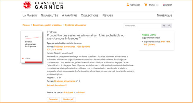Systèmes alimentaires
