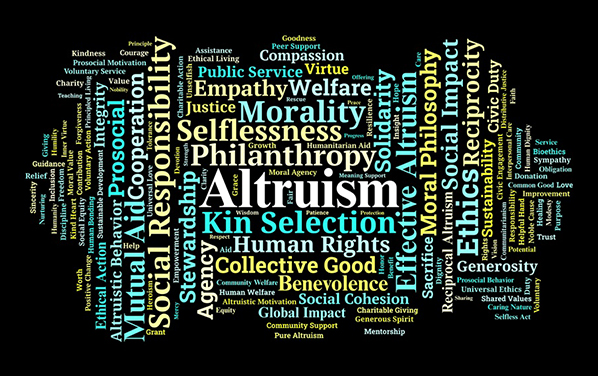 Nuage de mots sur l'altruisme.